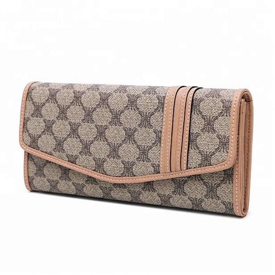 Customization famous brand fashion pu leather wallet for women
