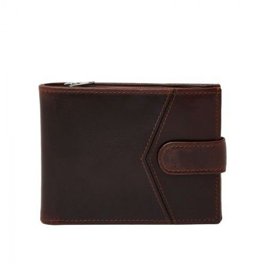 Men leather wallet in brown 
