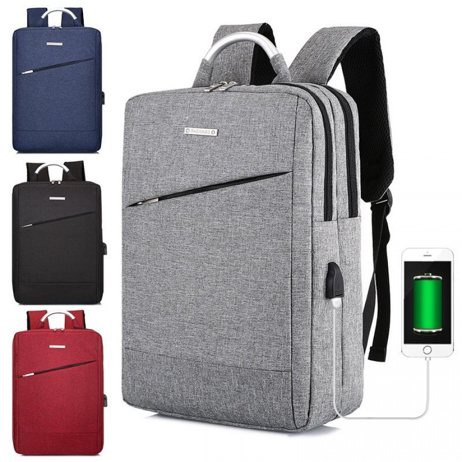 Cross border aluminum shoulder bag customized backpack business laptop bag USB charging multifunctional leisure backpack
